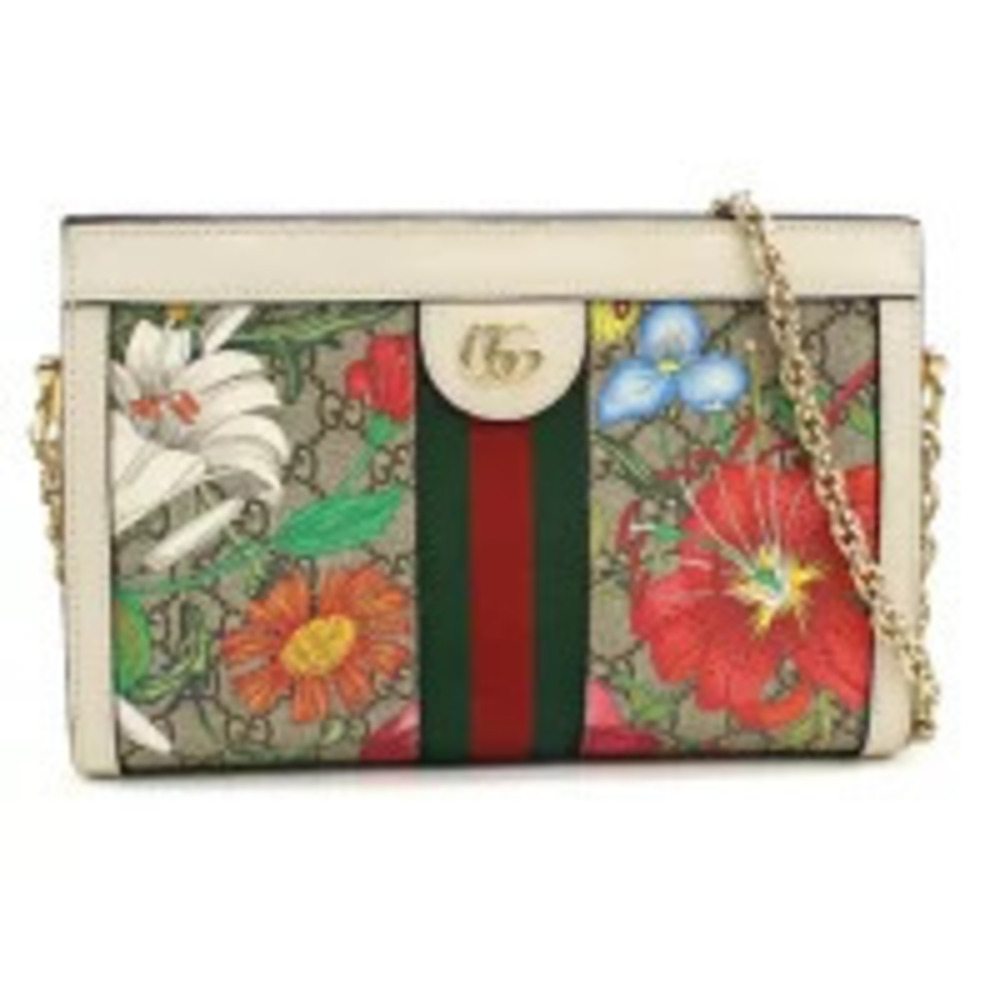 Gucci Shoulder Bag Ophidia Chain Leather Beige Cream Crossbody